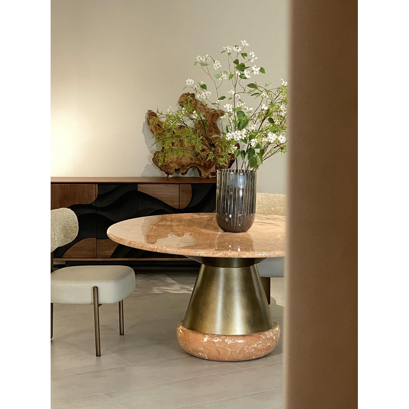 Orange Ice Jade Round Dining Table