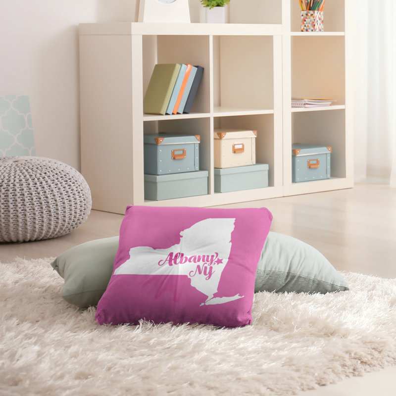Coussin de plancher touffeté, 26 po x 26 po, Rose, Rochester