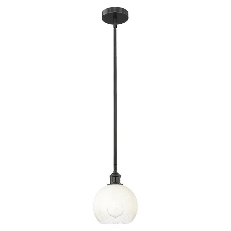 Edison - Brookhaven Globe - Mini-luminaire suspendu avec tige 8 po 1 lumière, Antique Copper, Opal