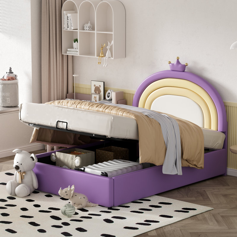 Jodie Upholstered Bed, Purple, 140 x 200cm