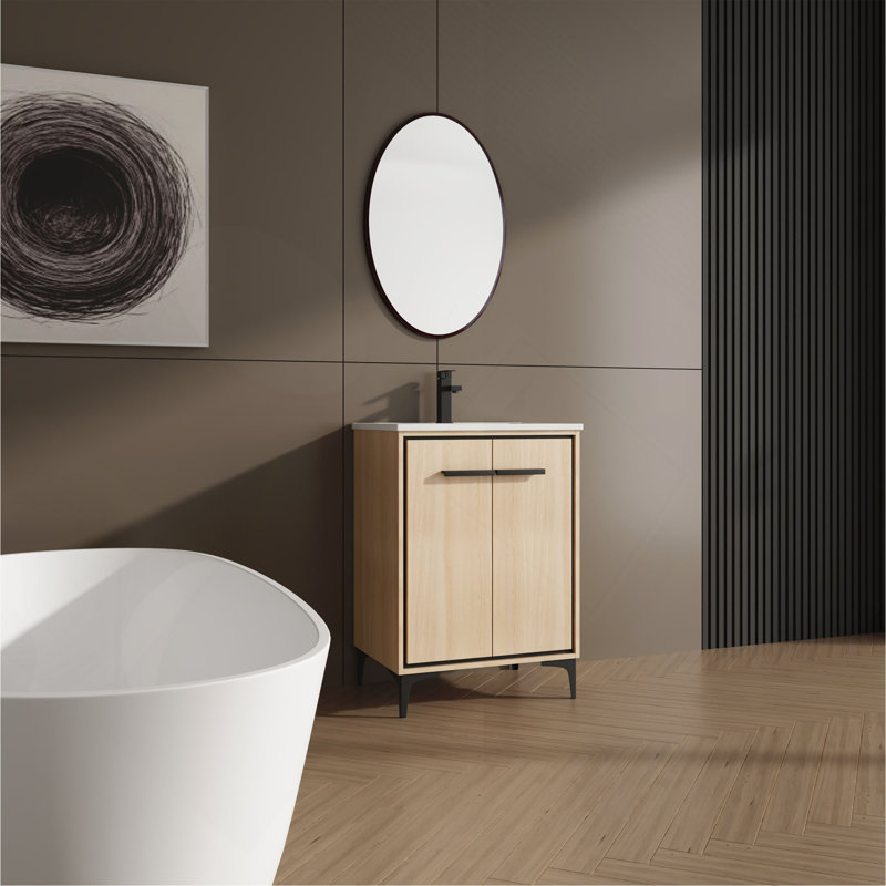 Meuble-lavabo luxueux avec des matériaux de qualité et un design fonctionnel, 24"