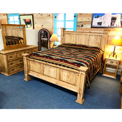 Dhaill King Solid Wood Panel Bed