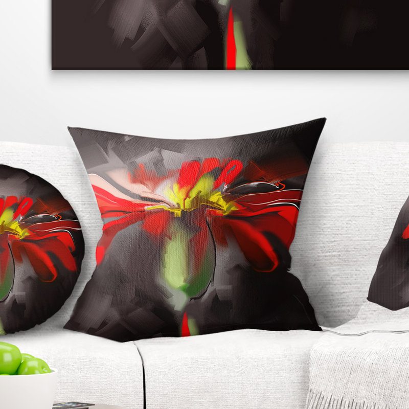 Coussin lombaire à motif floral, Carré, 16 po x 16 po