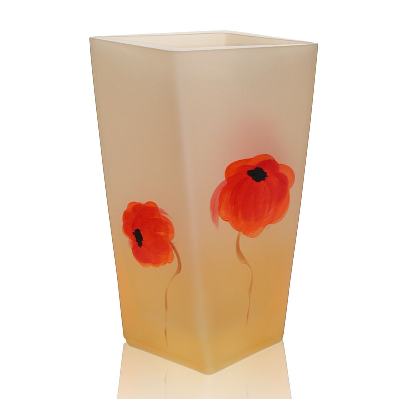Springtown Handmade Glass Table Vase, 10" H x 7" W x 4" D
