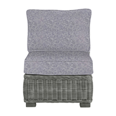 Rustic Woven Sectional Slipper Chair - Slate Gray