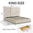 Contemporary Glam Extra-Tall Tufted Velvet Upholstered Platform Bed with Storage Drawers, King, Cream -1874685106-1874685104