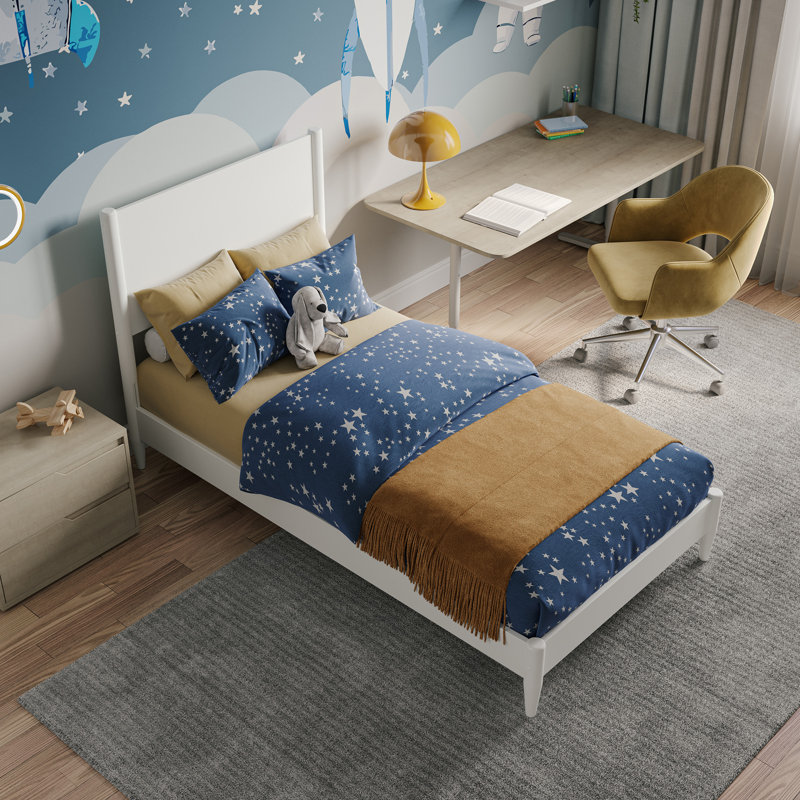 Lit plateforme Bromwyn, Simple, Blanc