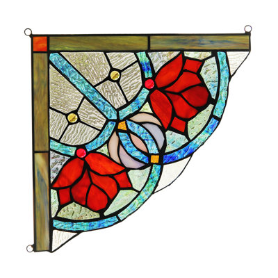 Panneau de fenêtre en verre Tiffany Roseheart