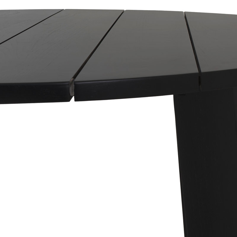 Table de salle à manger ronde pour l'extérieur Pernelle, Noir / Noir