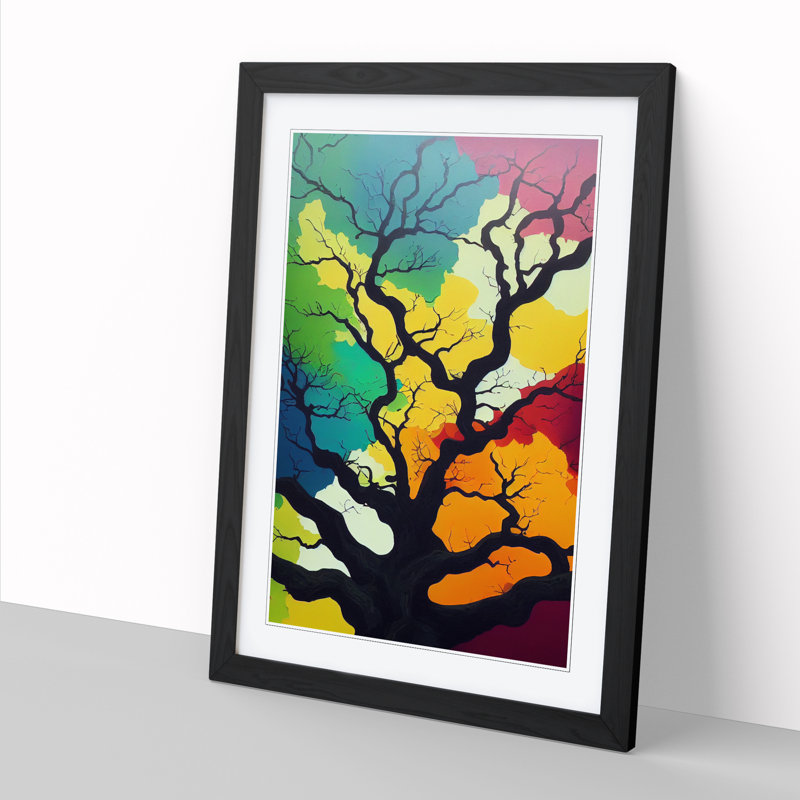 Glane Oak Tree In Colour Vol.2 - Single Picture Frame Print, 46cm H x 34cm W x 2cm D, Walnut