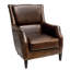 Fauteuil à oreilles en cuir véritable de 30 po de large Vicenza