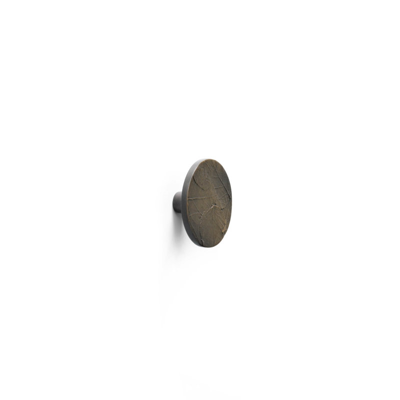 Forest Leaf Round Knob, Oxidized