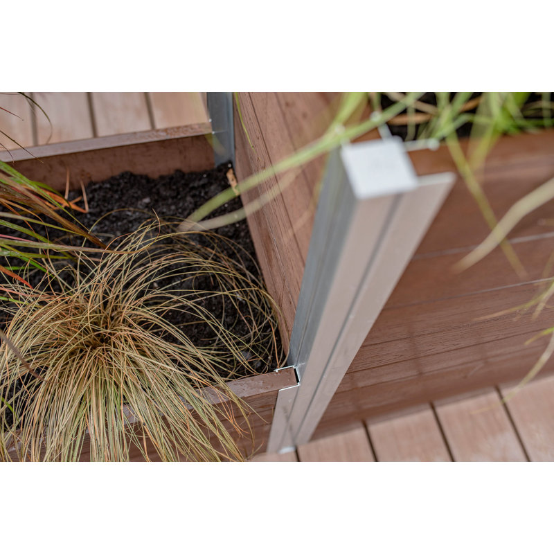 Espresso Brown Vinyl Parklette Planter Box with Trellis
