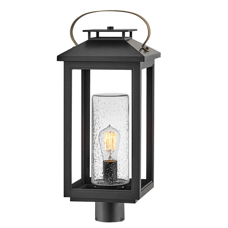 Atwater 23" Black Outdoor Post Mount Lantern with Coastal Finish