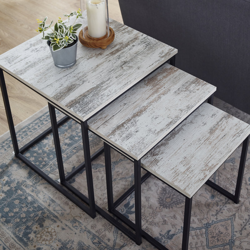 Frame Nesting Tables, Distressed White