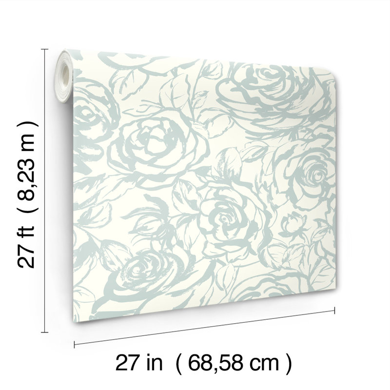 Nelda Black Rose Wallpaper, Blue