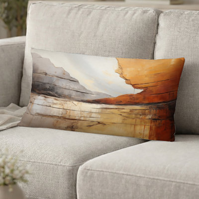 Coussin décoratif gris et orange