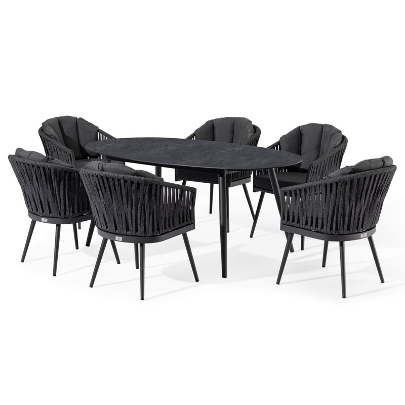 Priya 6 Seat Oval Dining Set