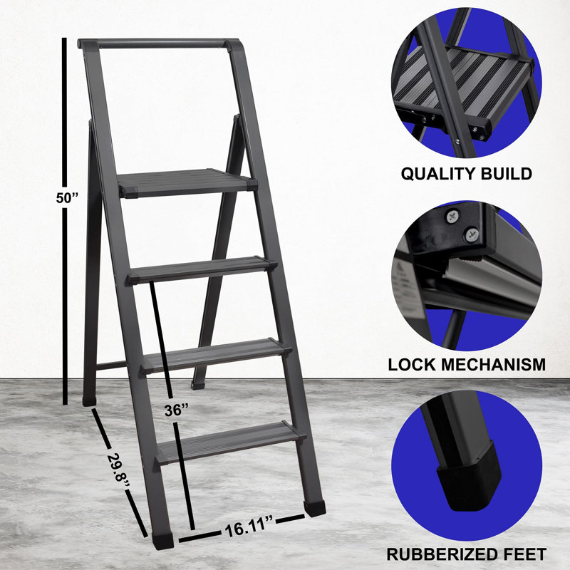 4 - Step Aluminum Lightweight Folding Step Ladder