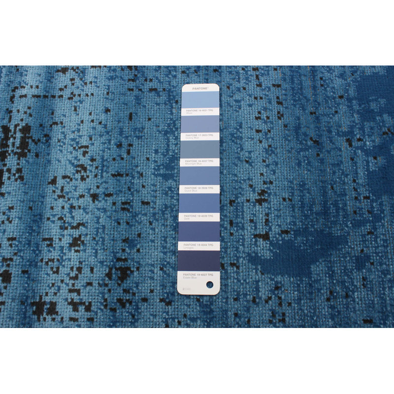 Ensemble de tapis oriental bleu Accursia, Rectangle 5 pi 3 po x 7 pi 7 po