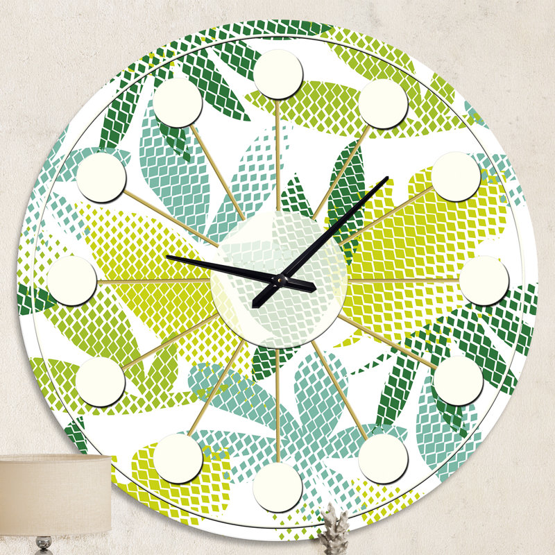 Horloge murale style tropical Mid-Century Tropical Botanicals III, Moyenne