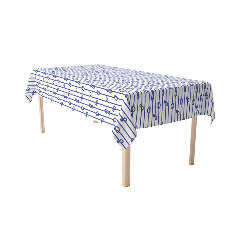 Rectangular Tablecloth, 100% Cotton, 52X104", Vertical Rope Knot Stripe, 104" L x 52" W