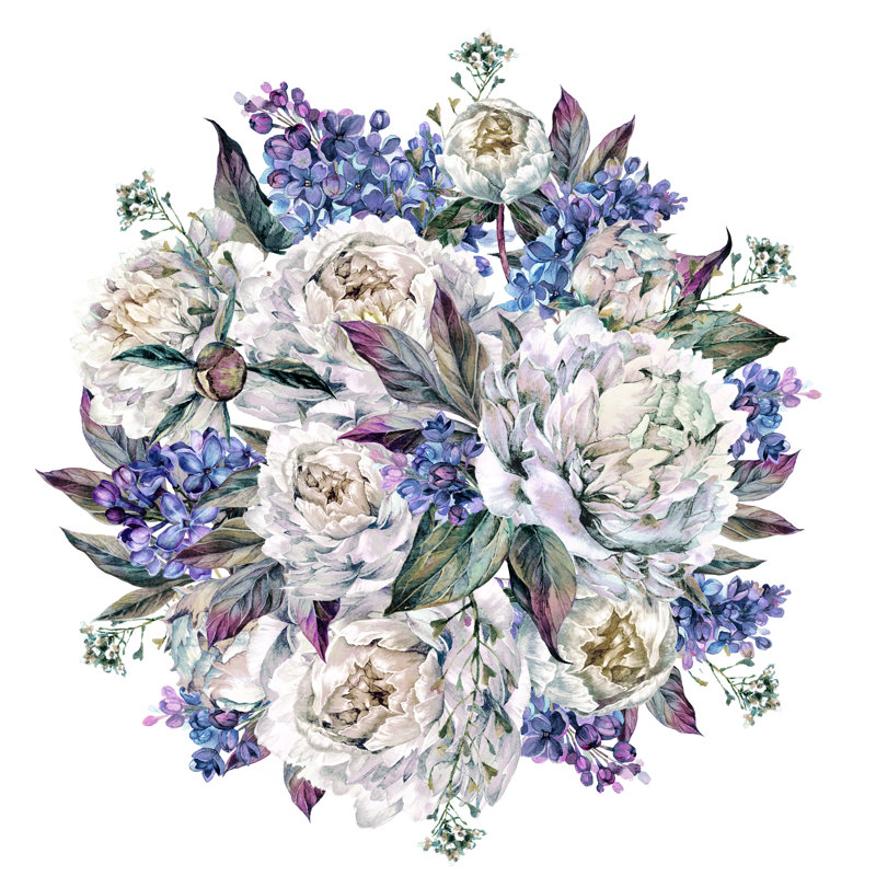 Peonies by Inna Sinano - Wrapped Canvas Painting, 30cm H x 30cm W x 3.8cm D