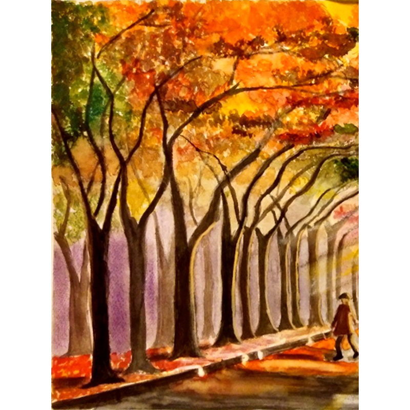 Éloignement - chemin du calme | Aquarelle sur papier | Par Shruti Tiwari