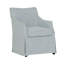 Chaise rembourrée avec accoudoirs et roulettes cachées-62636653