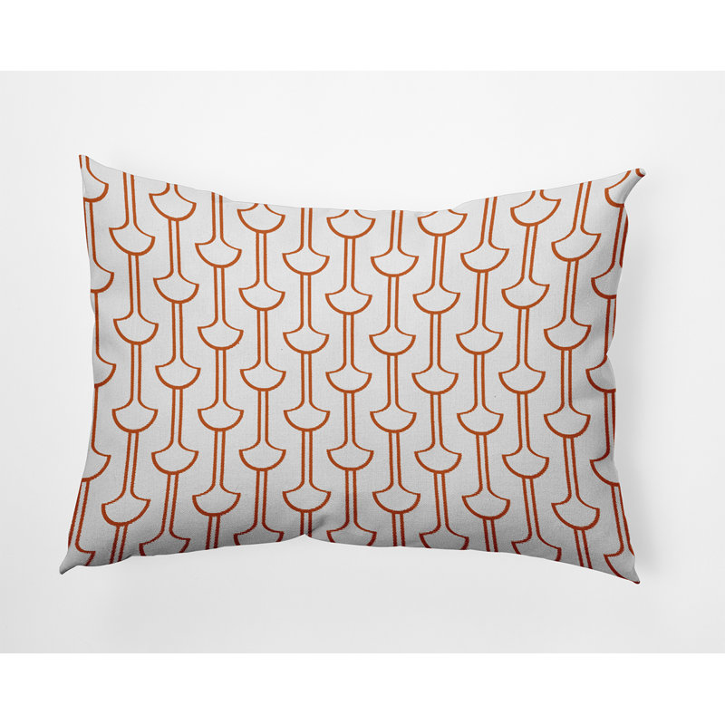 Modern Ginko Accent Pillow, Dusty Orange, Rectangle, 14"H x 20"W