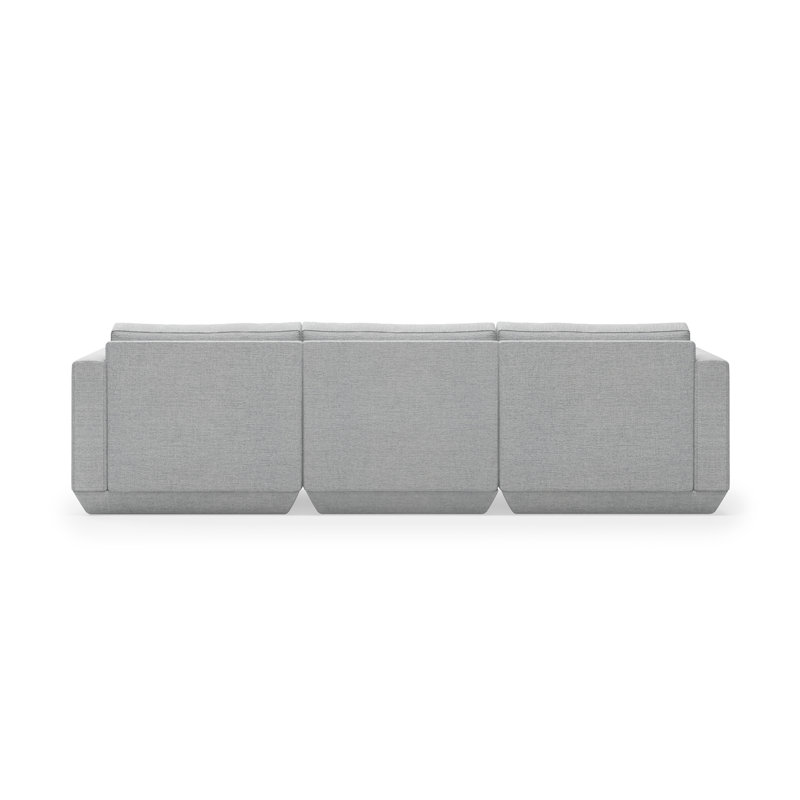 Podium Modular 4 PC Sectional, Bayview Silver Performance Twill, Right Hand Facing