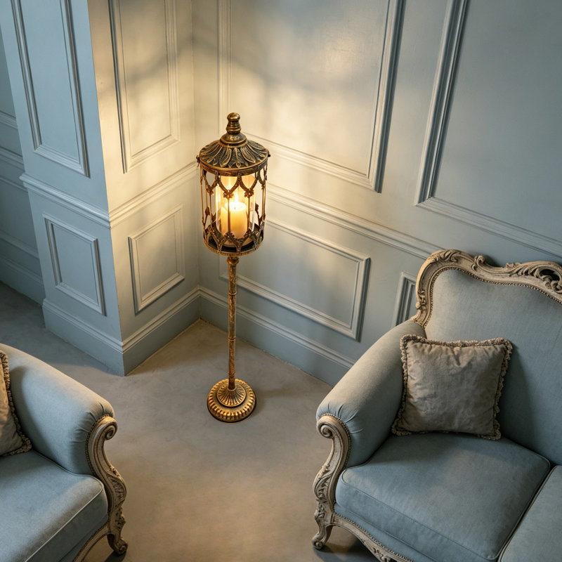 Porte-bougie rétro, 40.94" H x 6.3" W x 6.3" D