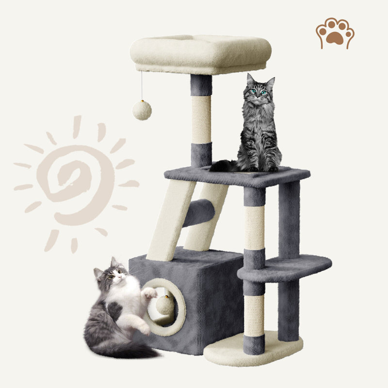 Amadahy 107cm H Cat Tree, Dark Grey