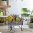 24.4X12.6X15.4" Rustic Black Trolley Cart Plant Stand, Planter