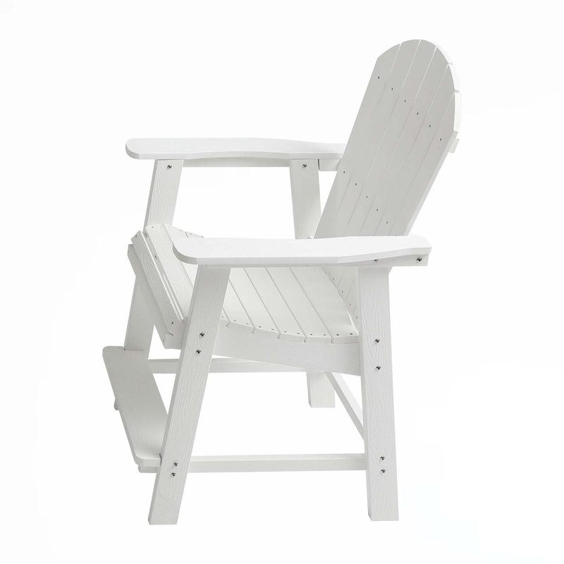 Cesia Patio High - Density Polyethylene (HDPE) Adirondack Chair, White