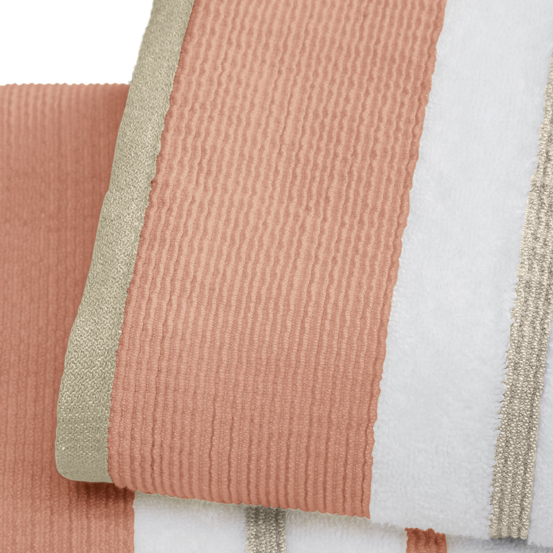 Coton décoratif de luxe Deanthony, Rose cendré / cappuccino, Draps de bain - paquet de 2