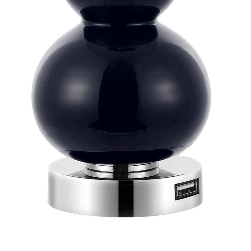Ersell Metal USB Table Lamp, Navy
