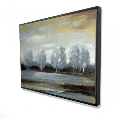 Reproduction de paysage gris sur toile