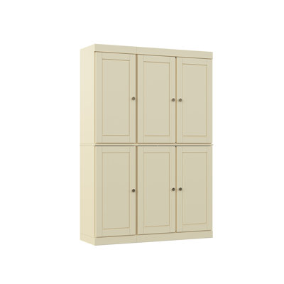 Niculae 100% Solid Wood 48.5" Pantry Cabinet with Solid Doors, 2-Drawers and Adjustable Shelves