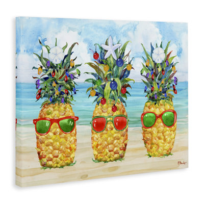 Art mural sur toile, ananas de Noël par Paul Brent