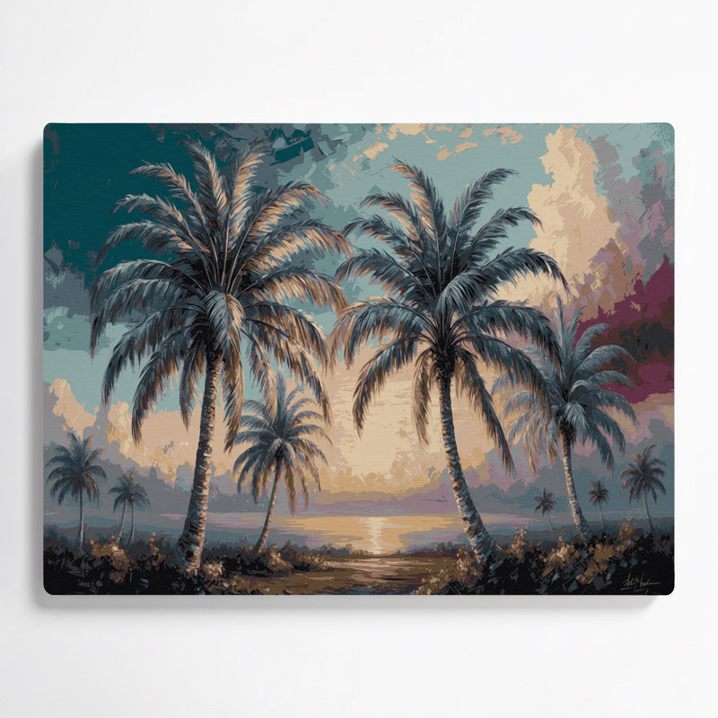«Hawaiian Royal Palm», art mural en métal noir, H 20 po x l 24 po
