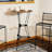 23.5" Industrial Round Bar Table with Faux Woodgrain Top, Brown