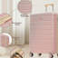 Ensemble de valises rigides 6 pièces avec serrure TSA, ensemble de valise à roulettes 16/20/24/28 pouces avec sac de voyage extensible et trousse de toilette imperméable, poignée réglable (
rose)