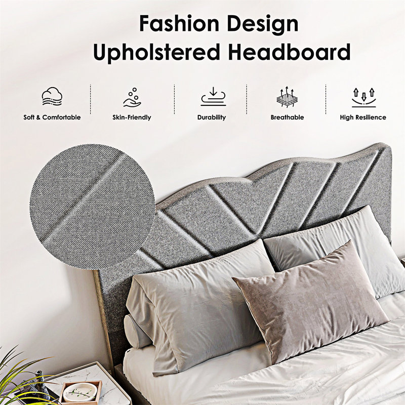 Upholstered Platm Bed Frame