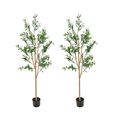 Artificial Olive Tree - 2-Pack
