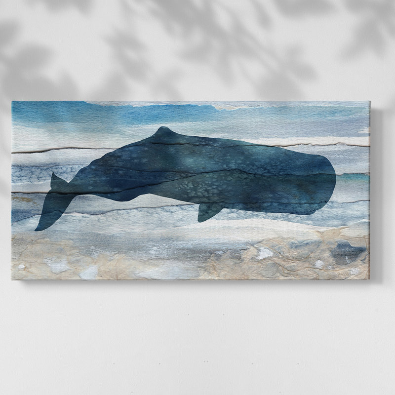 «Diving Deep I», toile tendue avec châssis encadré, prête à être accrochée, H 25 po x l 49 po, Doré