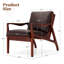Fauteuil d'appoint Mid-Century moderne en cuir avec structure en bois massif et fauteuil-909986318-909986319