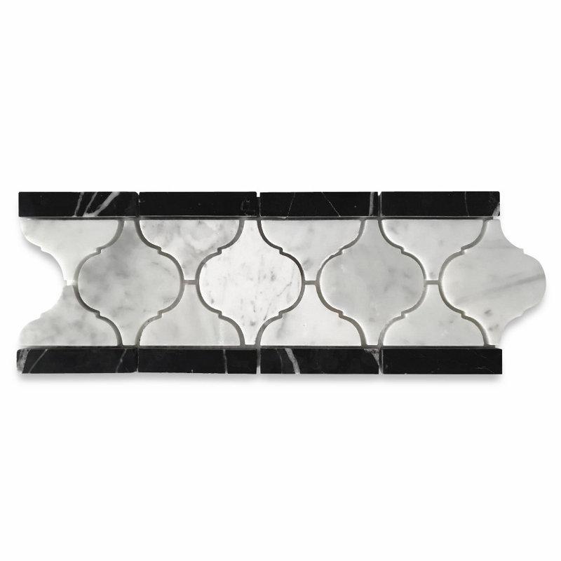 Carreau de mosaïque en marbre 4 po x 11 po