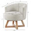 Classic Linen Fabric Swivel Lounge Chair | 360° Freely Rotating with Cross-Shaped Solid Wood Base & Legs | Comfortable Accent Chair for Living Room, Bedroom, Office & Dresser-541012767-541012761