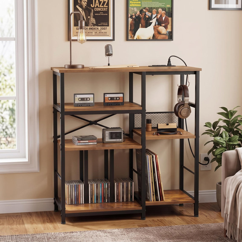 Grand support pour tourne-disque à 4 niveaux, armoire de rangement en vinyle 7 po / 10 po / 12 po